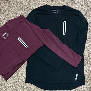 Express Black and Maroon Long Sleeve Tees Mens Medium